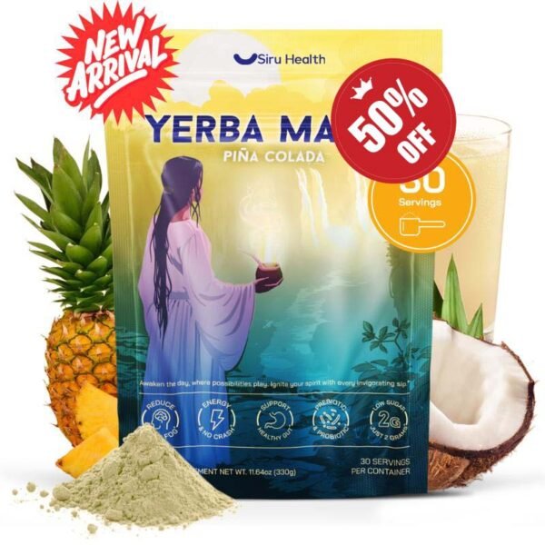 Siru Health | Yerba Mate Instant Tea Powder | Peach Mango Flavor | 30 Servings | Supplement - Image 7